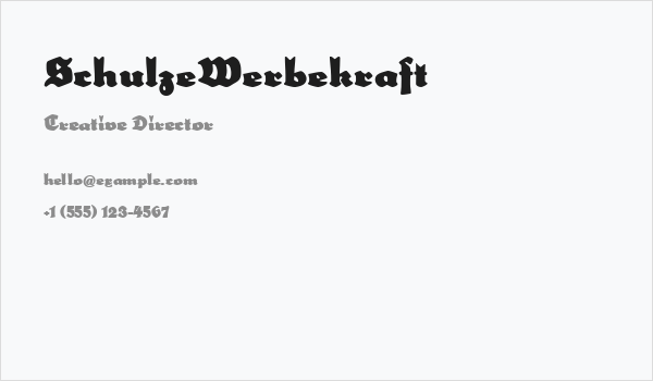 SchulzeWerbekraft Business Card