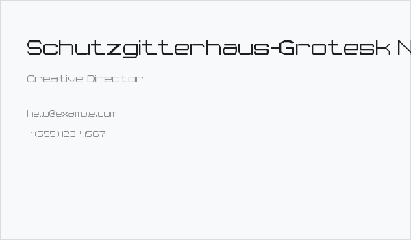 Schutzgitterhaus-Grotesk NBP Regular Business Card