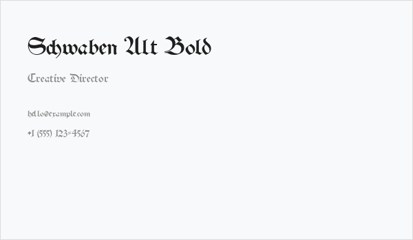Schwaben Alt Bold Business Card