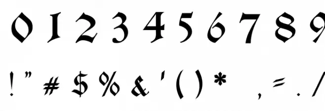 Schwaben Alt UNZ1A Italic Font OTHER CHARS