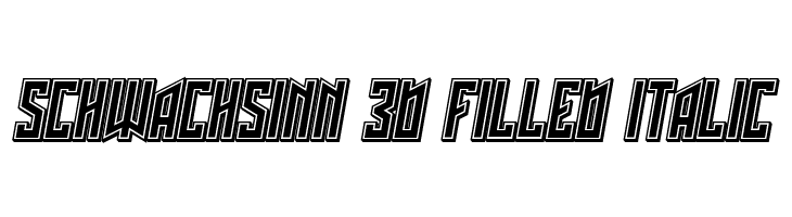Schwachsinn 3D Filled Italic  لخطوط تنزيل