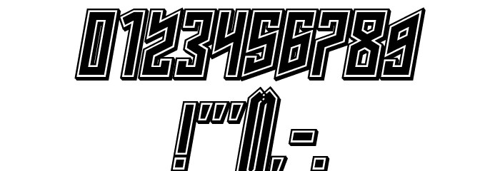 Schwachsinn 3D Filled Italic Font OTHER CHARS