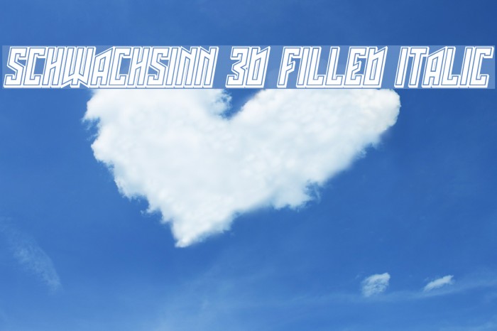 Schwachsinn 3D Filled Italic Font examples