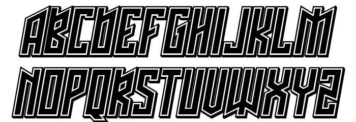 Schwachsinn 3D Filled Italic Font LOWERCASE