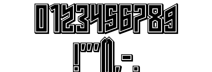 Schwachsinn 3D Filled Regular Font OTHER CHARS