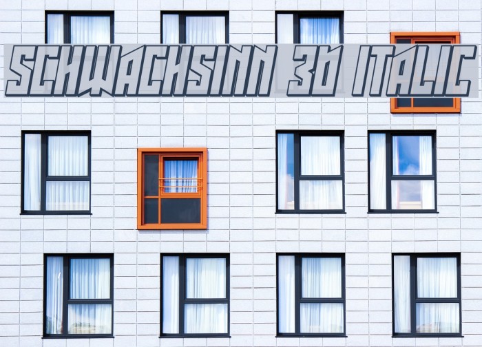 Schwachsinn 3D Italic Font examples