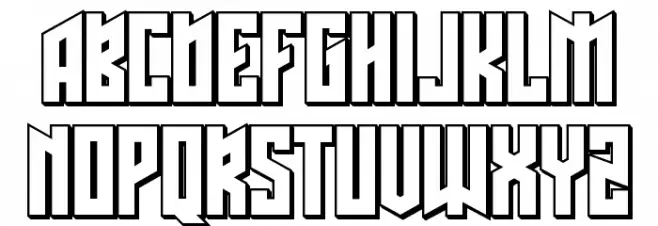 Schwachsinn 3D Regular Schriftart Kleinbuchstaben
