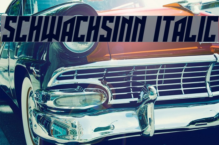 Schwachsinn Italic Font examples