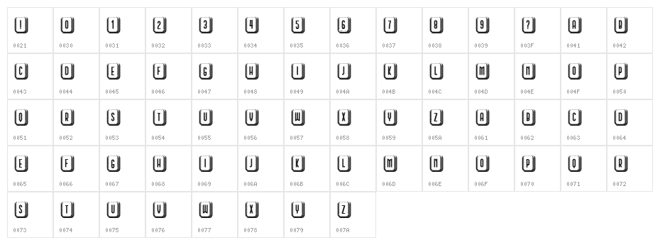 Schwarzenberg Capitals Regular Character Map