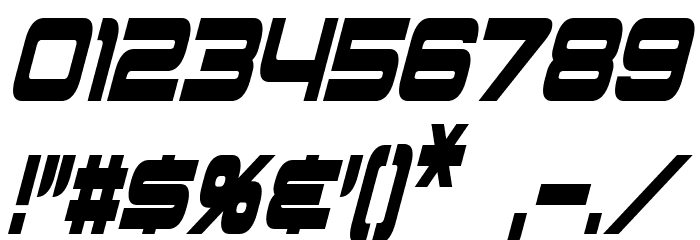 Schwarzenegger Condensed Italic Font OTHER CHARS