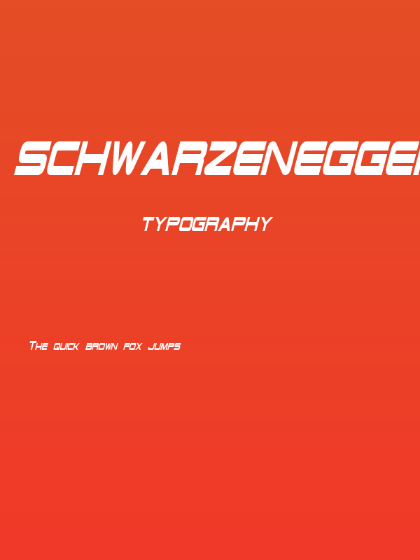 Schwarzenegger Condensed Italic Poster