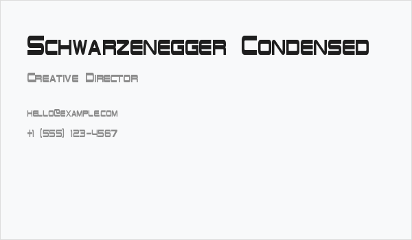 Schwarzenegger Condensed Business Card