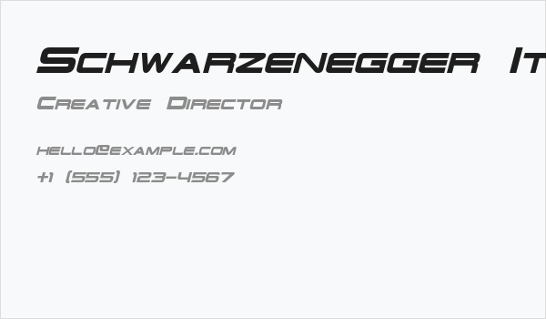 Schwarzenegger Italic Business Card