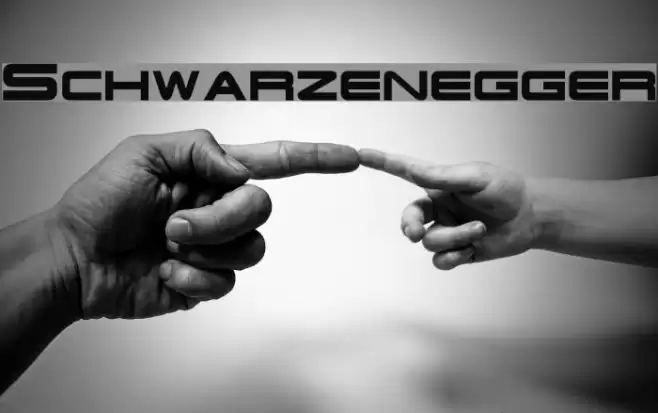 Schwarzenegger Font examples