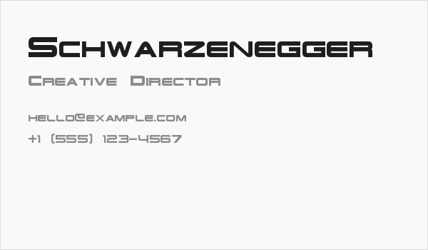 Schwarzenegger Business Card