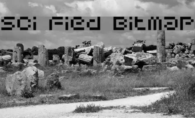Sci Fied Bitmap Schriftart examples