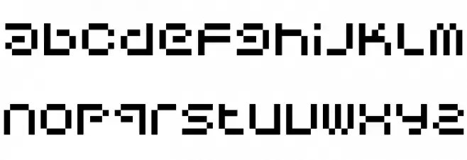 Sci Fied Bitmap Schriftart Kleinbuchstaben