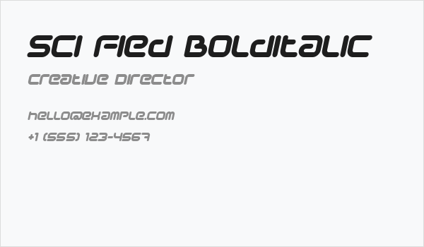 Sci Fied BoldItalic Business Card