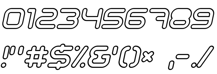 Sci Fied Outline Italic Font OTHER CHARS