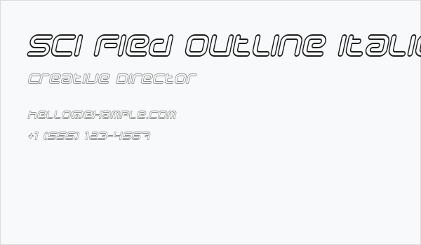 Sci Fied Outline Italic Business Card