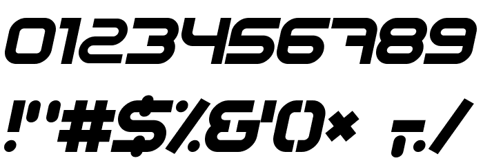 Sci Fied X BoldItalic Font OTHER CHARS