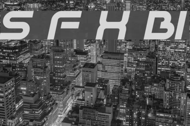 Sci Fied X BoldItalic Schriftart examples