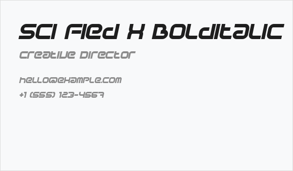 Sci Fied X BoldItalic Business Card