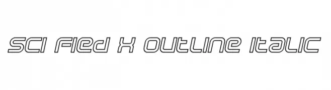 Sci Fied X Outline Italic  नि: शुल्क फ़ॉन्ट्स डाउनलोड