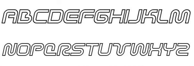 Sci Fied X Outline Italic Polices MAJUSCULES