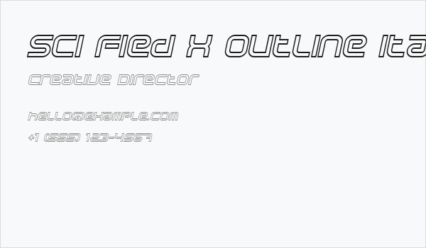 Sci Fied X Outline Italic Business Card