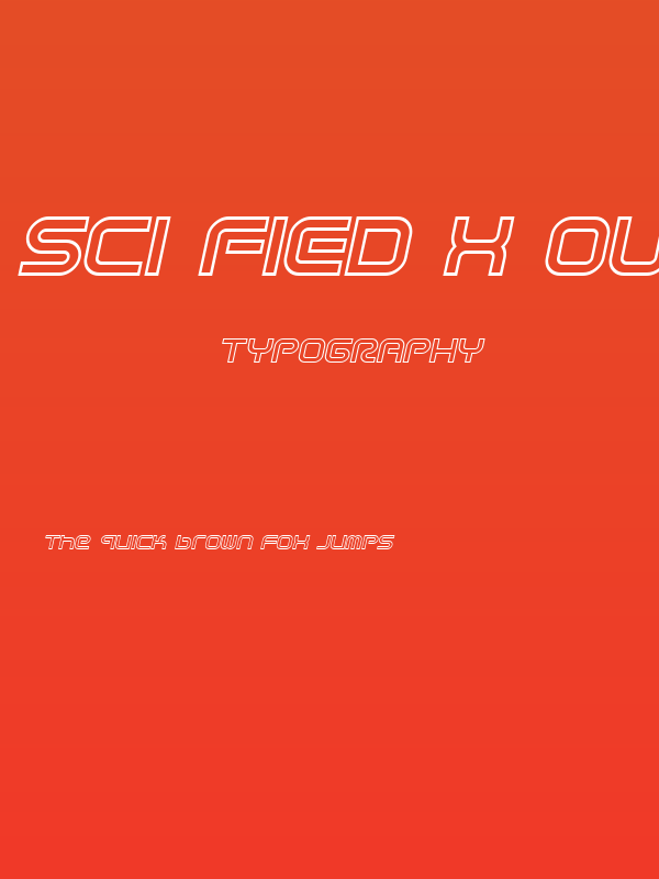 Sci Fied X Outline Italic Poster