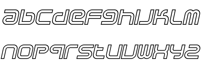 Sci Fied X Outline Italic Font LOWERCASE