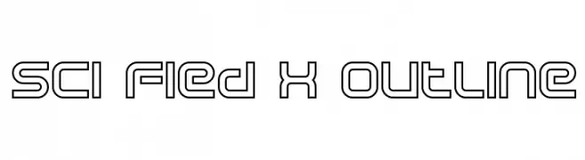 Sci Fied X Outline  Frei Schriftart Herunterladen