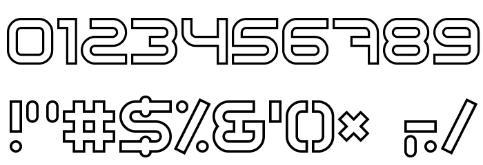 Sci Fied X Outline Шрифта ДРУГИЕ символов
