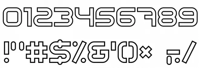 Sci Fied X Outline Шрифта ДРУГИЕ символов