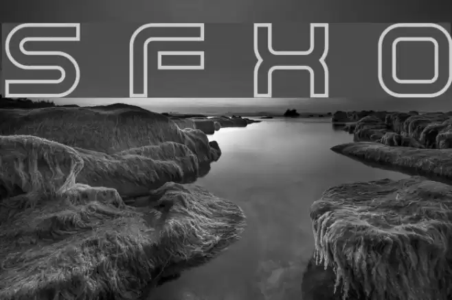 Sci Fied X Outline Шрифта examples