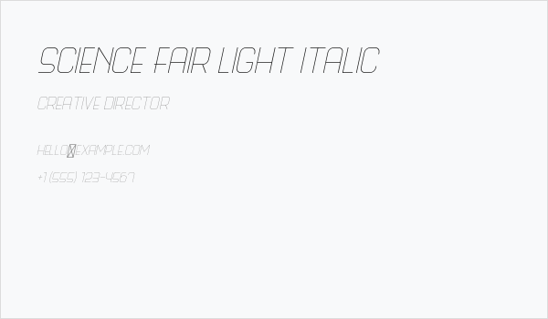 Science Fair Light Italic Business Card