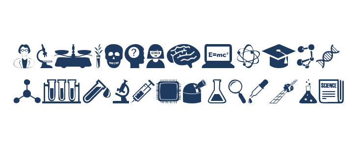 Science Icons Lowercase