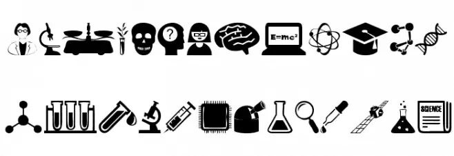 Science Icons Font Litere mici