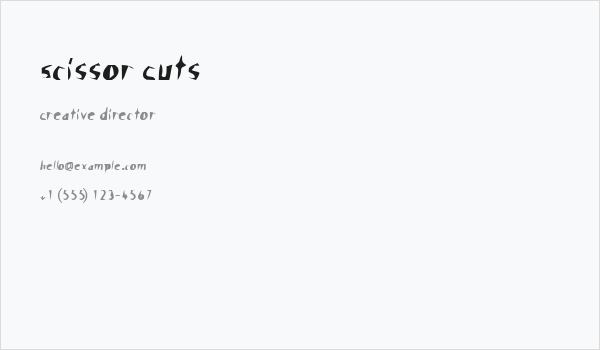 Scissor Cuts Business Card