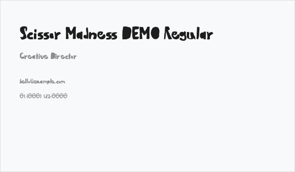 Scissor Madness DEMO Regular Business Card