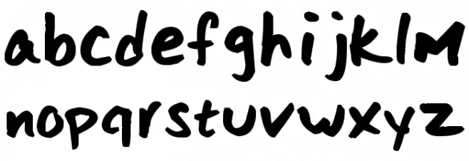 Scoder Hand Schriftart Kleinbuchstaben