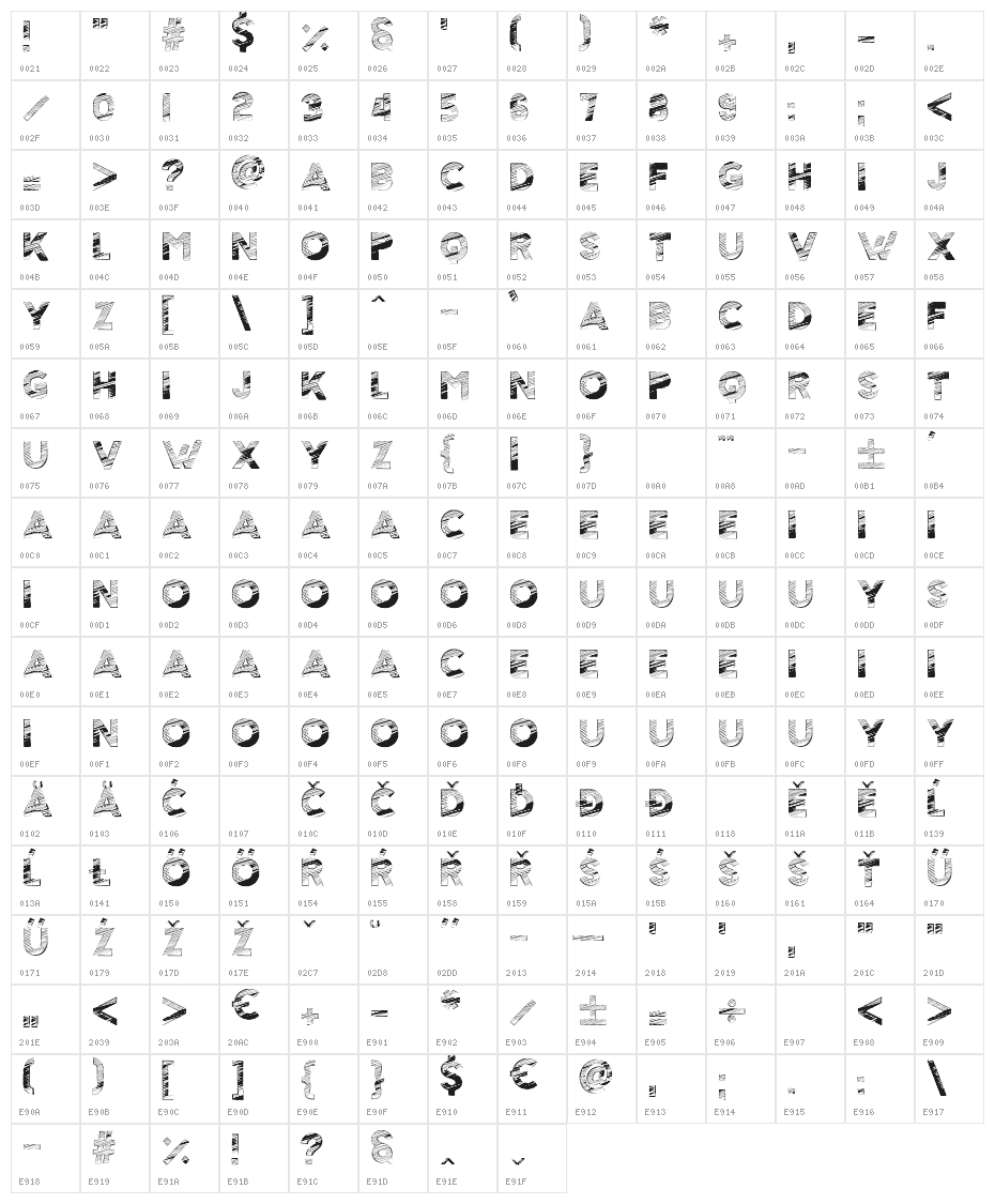 Scolarship-Regular Character Map