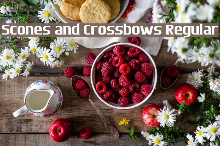 Scones and Crossbows Regular Font examples
