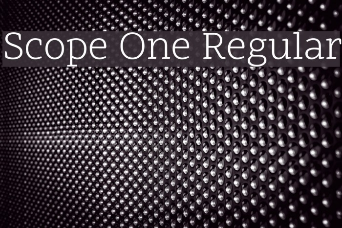 Scope One Regular Font examples