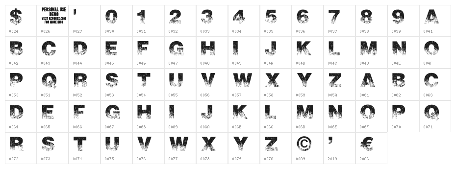 ScorchedEarth Character Map