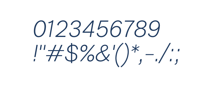 Scoutie Sans ExtraLight Italic Other Characters
