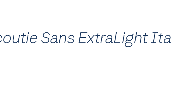 Scoutie Sans ExtraLight Italic Logo