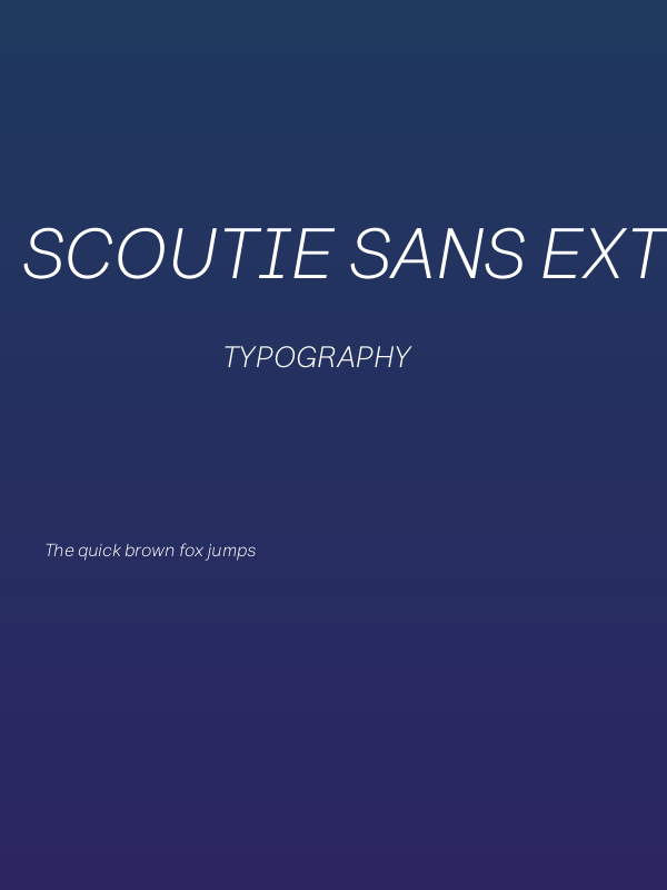 Scoutie Sans ExtraLight Italic Poster