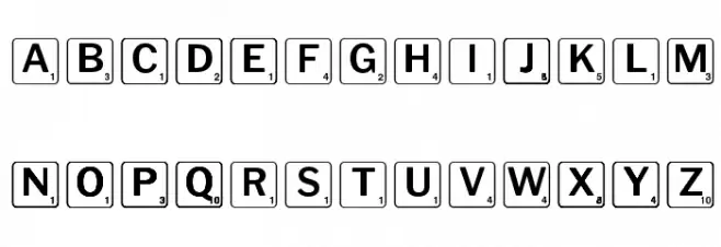 Scrabbles normal Fonte MAIÚSCULAS